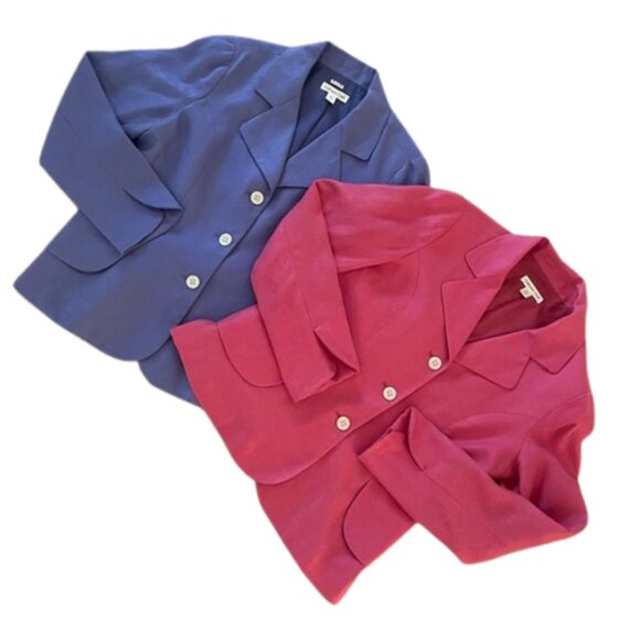 Coldwater Creek Linen Blazer Bundle Lot  – Pink & Purple – Size 12 - Picture 1 of 12